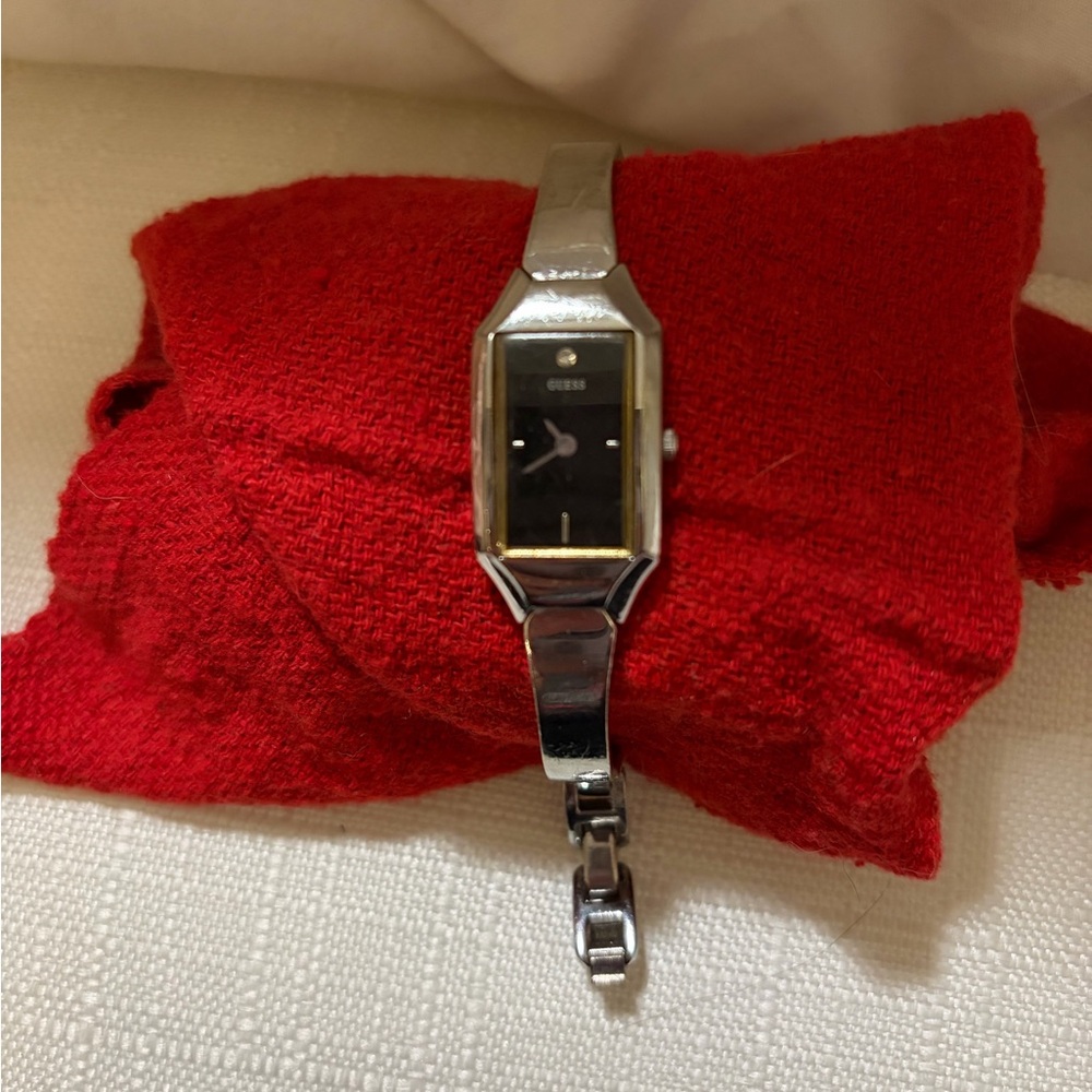 GUESS Silver and Black Women's Watch